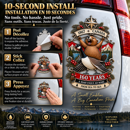 🍁Canada 160th Anniversary “A Mari Usque Ad Mare” Tribute Metal Car Emblem