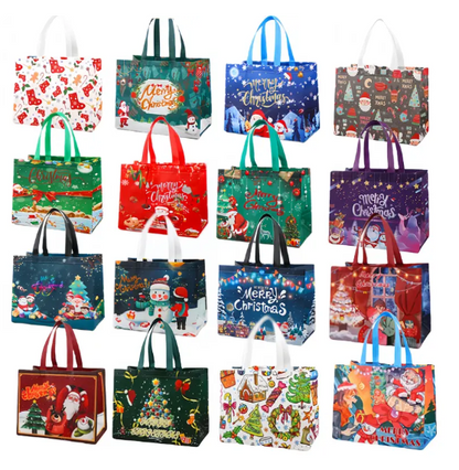 🎄Christmas Sale 49% OFF🎄16 Pack Large Reusable Non-Woven Christmas Gift Bags with Handles
