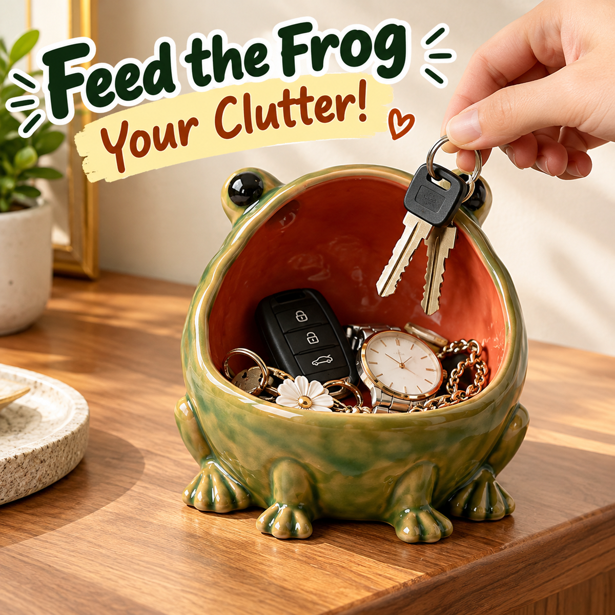 🐸 Funny Big-Mouth Ceramic Frog Storage Bowl