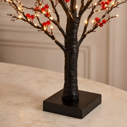 🐦Vintage Glowing Cardinal Tree with Electric Cardinal & Berries