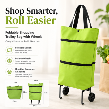 🔥Hot Sale 49% OFF🔥Foldable Shopping Trolley Bag with Wheels