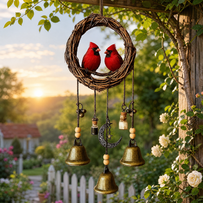 🐦Lovebirds Wind Chime - Handcrafted Rustic Home