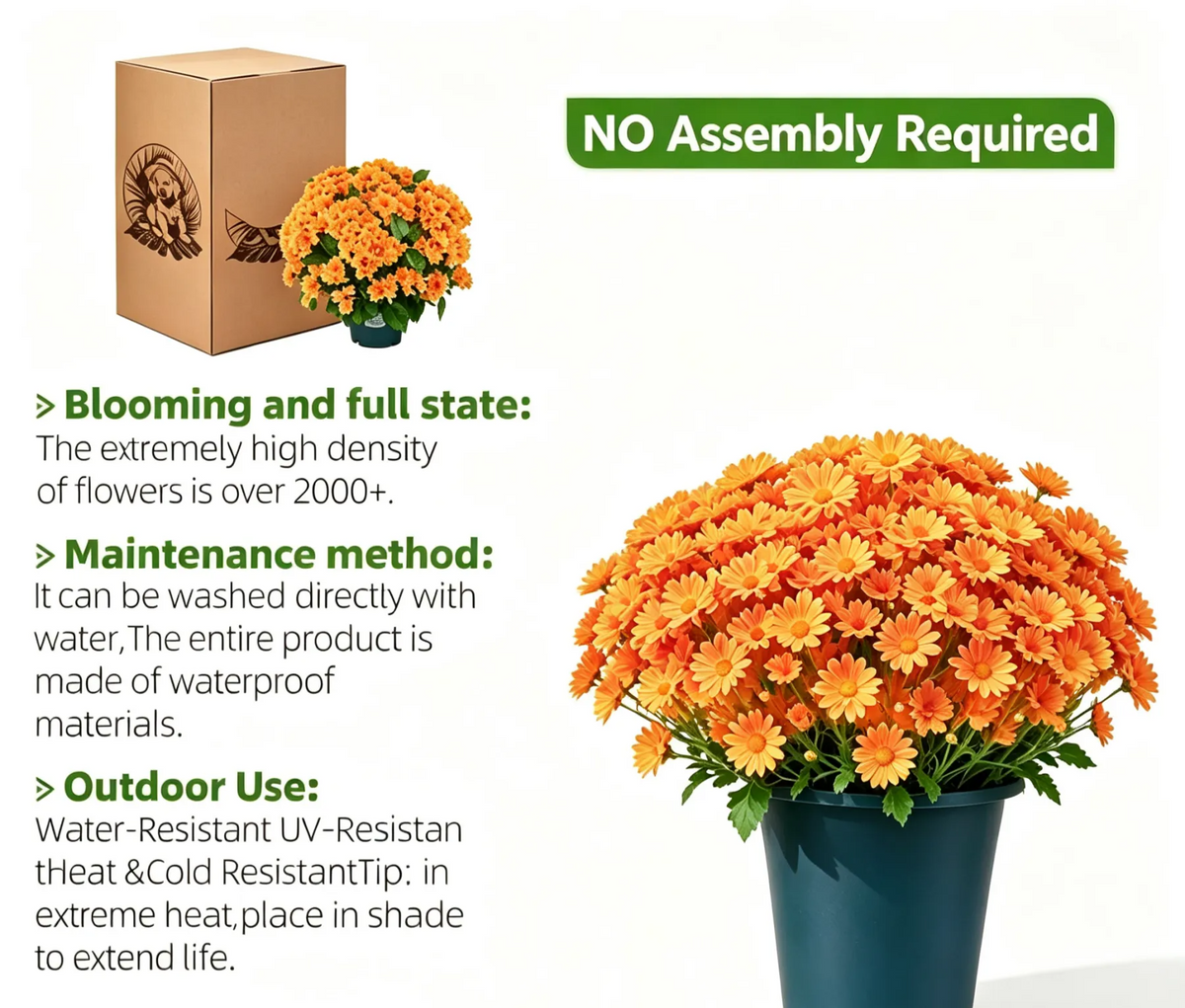 🔥 50% OFF Today Only 🔥 - Artificial Outdoor Mums Flowers - UV resistant, Waterproof, Windproof🌼