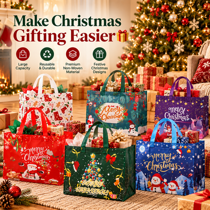 🎄Christmas Sale 49% OFF🎄16 Pack Large Reusable Non-Woven Christmas Gift Bags with Handles