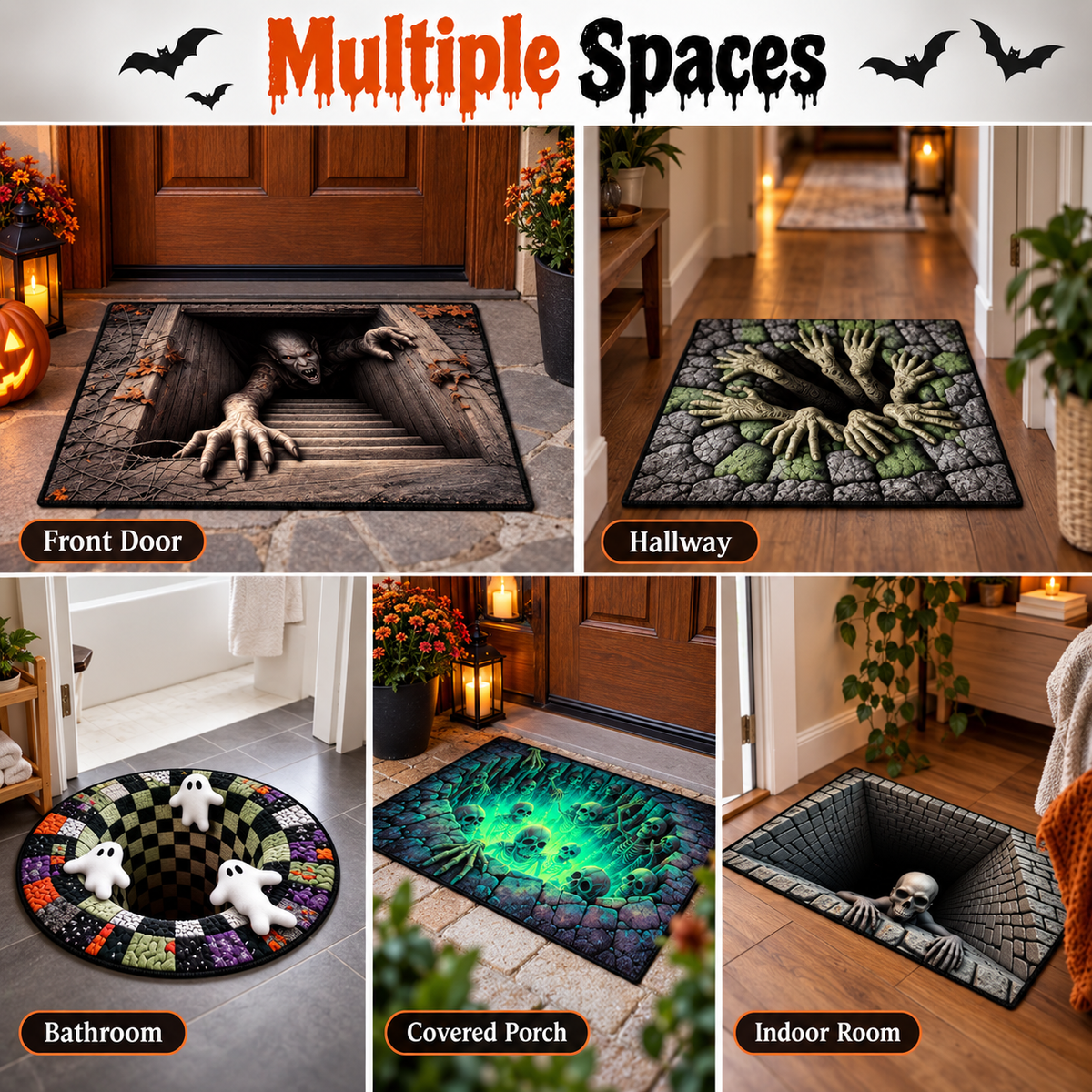 🎃 Limited time 50% off – Halloween 3d illusion horror door mat