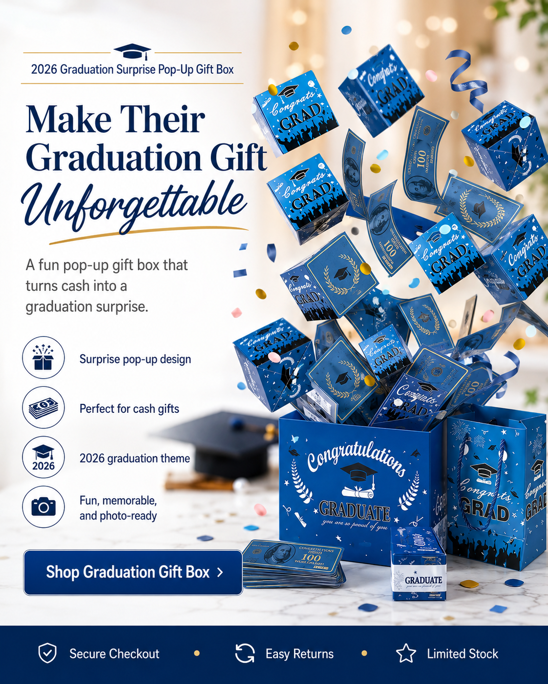 🎁2026 Graduation Surprise Pop-Up Gift Box
