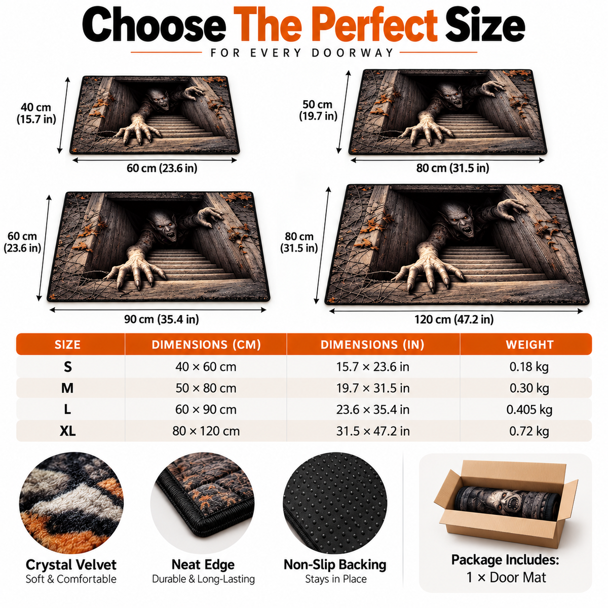 🎃 Limited time 50% off – Halloween 3d illusion horror door mat