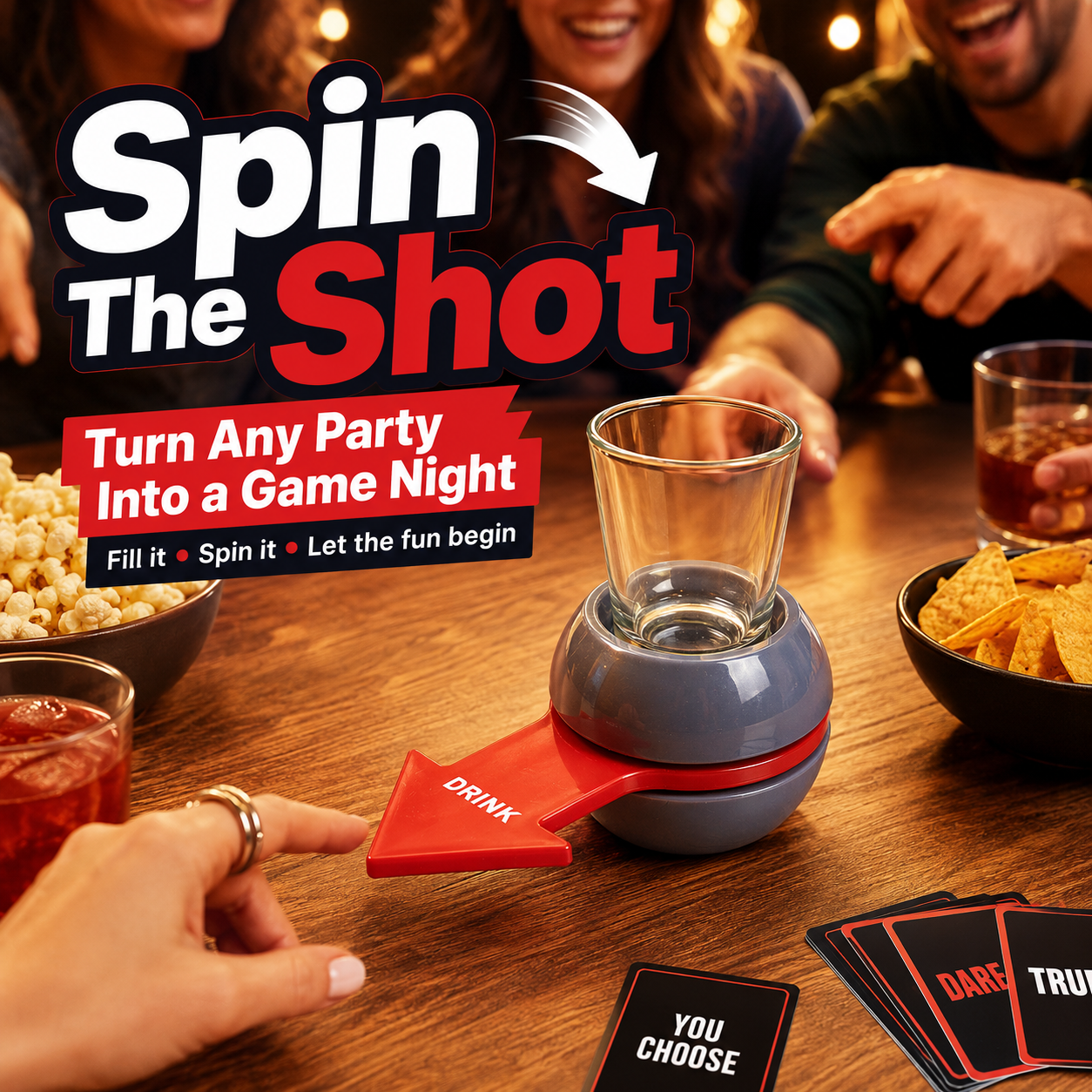 🔥Last Day 49% OFF✨Spin The Shot – Fun Party Drinking Game