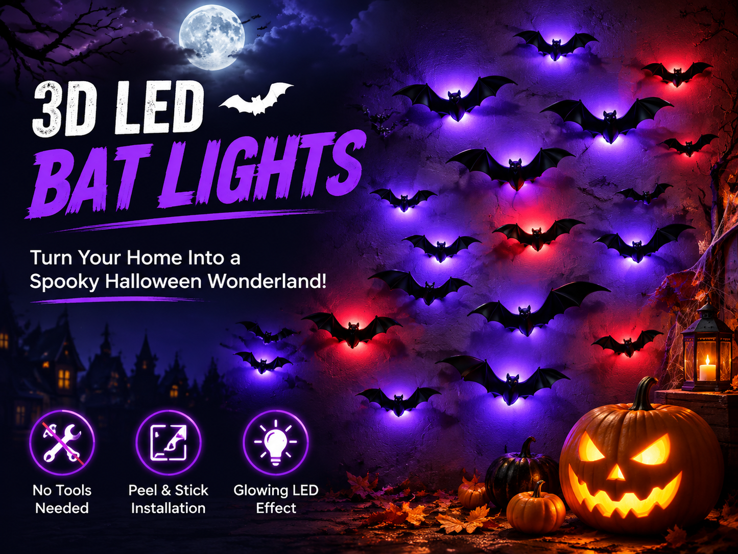 🔥Hot Sale 50% OFF🦇 3D LED Bat Light Decorations