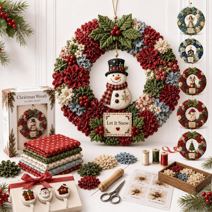 🔥Christmas Sale 49% OFF🎄3D Fabric Poke Wreath DIY Kit