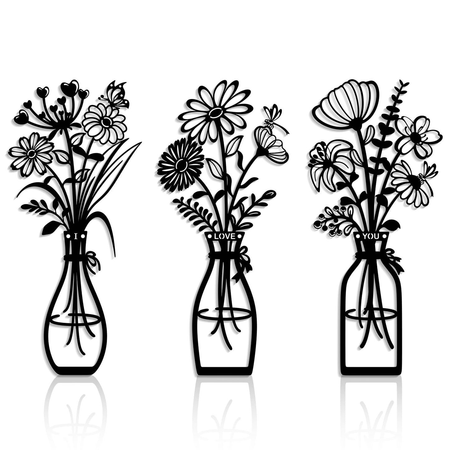🔥3 Pcs Metal Flowers Wall Art