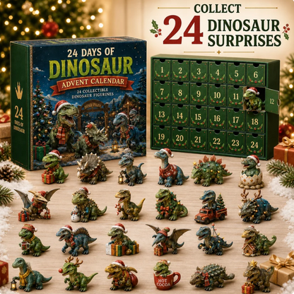 🦖24 Days of Dinosaur Christmas Advent Calendar – 24 Collectible Dino Figurines Holiday Surprises