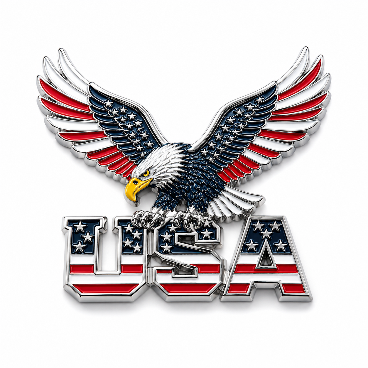 🔥Hot Sale 43% OFF 🎁3D Patriotic Eagle USA Car Emblem || Faith, Family & Freedom Metal Badge