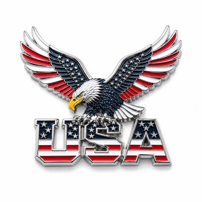 🔥Hot Sale 43% OFF 🎁3D Patriotic Eagle USA Car Emblem || Faith, Family & Freedom Metal Badge