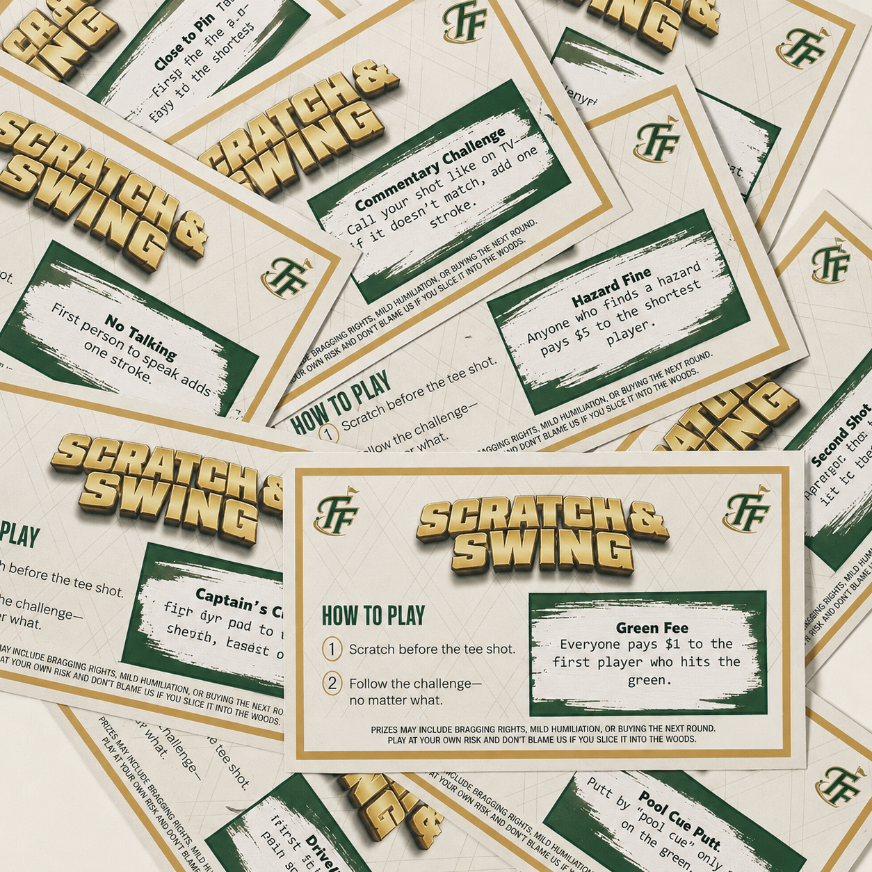 ⛳🏌️‍♂️ Scratch & Swing – The Ultimate Scratch-Off Golf Card Game (3 Decks / 57 Challenges)