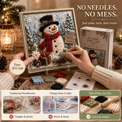 ✨ DIY 3D Christmas Fabric Poke Art | The Ultimate Holiday Gift & Décor