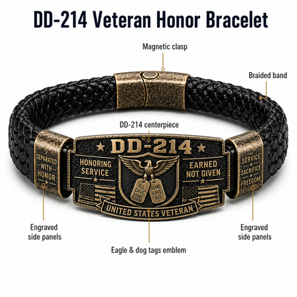 DD-214 Veteran Honor Bracelet 🎖️ Service Earned. Honor Worn.