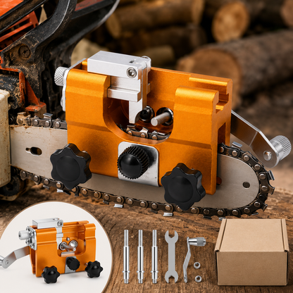 Portable Chainsaw Chain Sharpening Jig  |  Hand-Crank Guide for Fast, Consistent Chain Maintenance