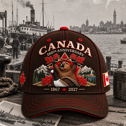🔥LAST DAY 50% OFF - 🍁 Canada 160th Anniversary 1867–2027 – Premium Embroidered Heritage Cap 100% Cotton