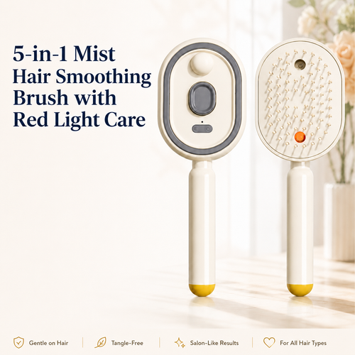 5-in-1 Mist Hair Smoothing Brush with Red Light Care