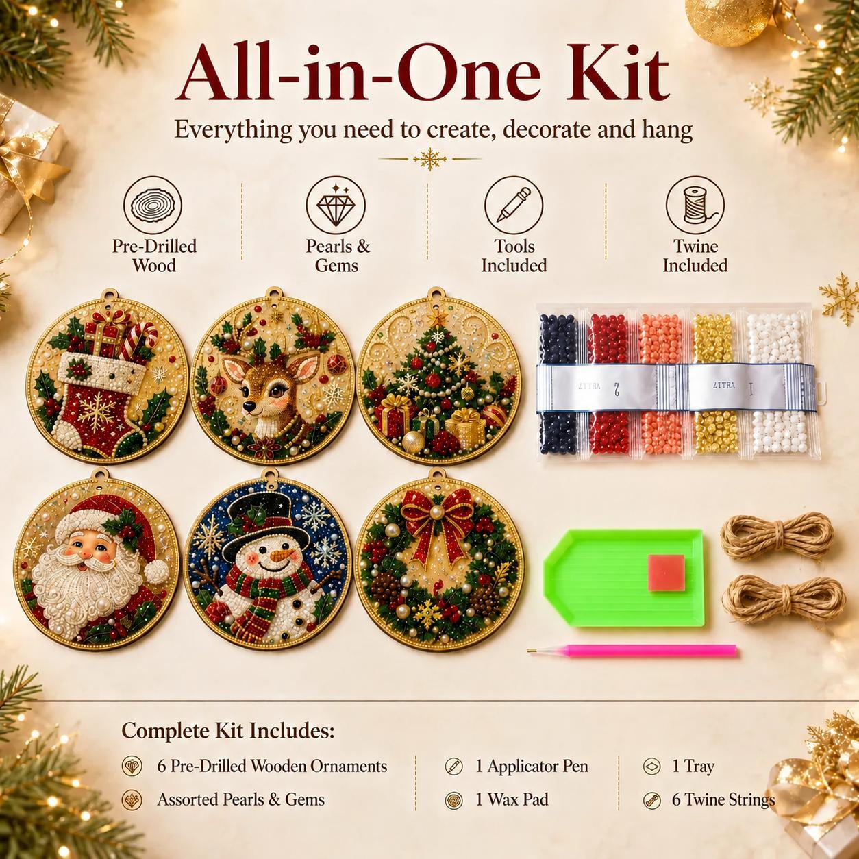 🔥Christmas Sale 49% OFF🎄 DIY Diamond Painting Ornaments Kit