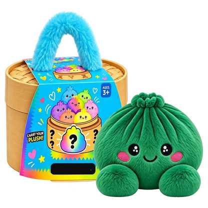 🔥Hot Sale 50% OFF🔥-🌈Cute Plush StuffedDumpling Squishies, BigRainbow Squishes withSteamer🥟🎁