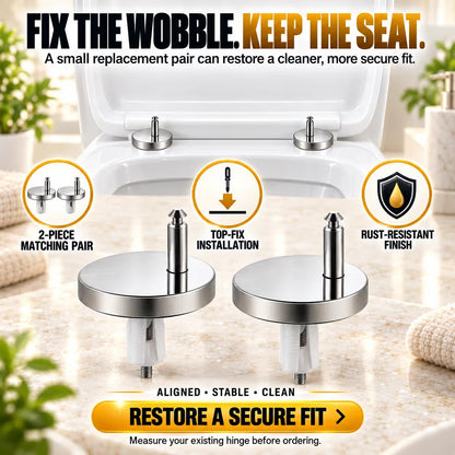 🔥Hot Sale 50% OFF🔥🔩 2-Pack Top-Fix Toilet Seat Hinge Bolts – Adjustable Anti-Wobble Replacement Kit