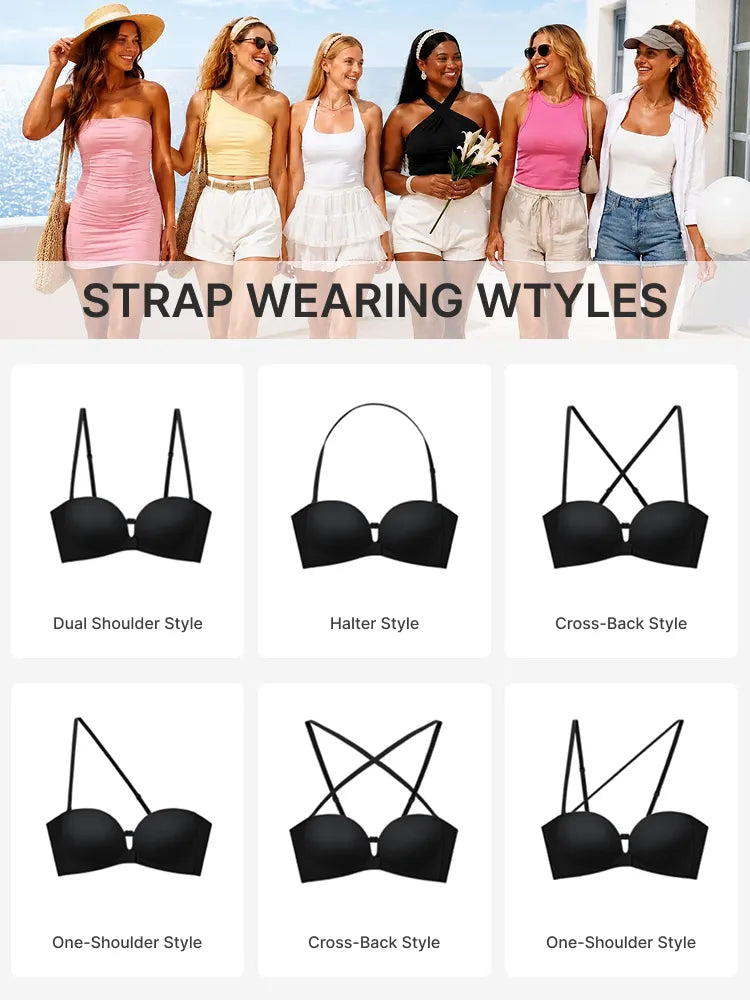 🔥Last Day Only $19.99 - Women's Strapless Front Closure Push-Up Bra