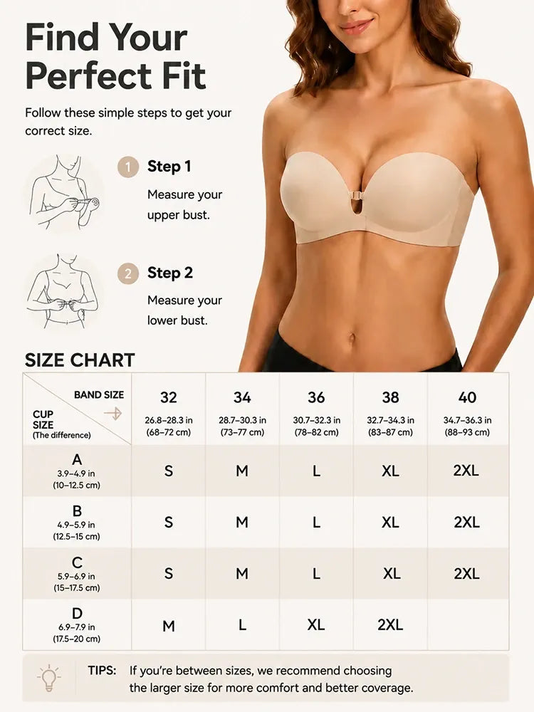🔥Last Day Only $19.99 - Women's Strapless Front Closure Push-Up Bra
