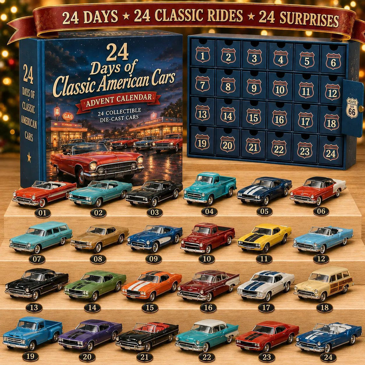 🚗 Limited-time 50% off-24 Days of Classic American Cars Advent Calendar – 24 Vintage Ride Collectibles