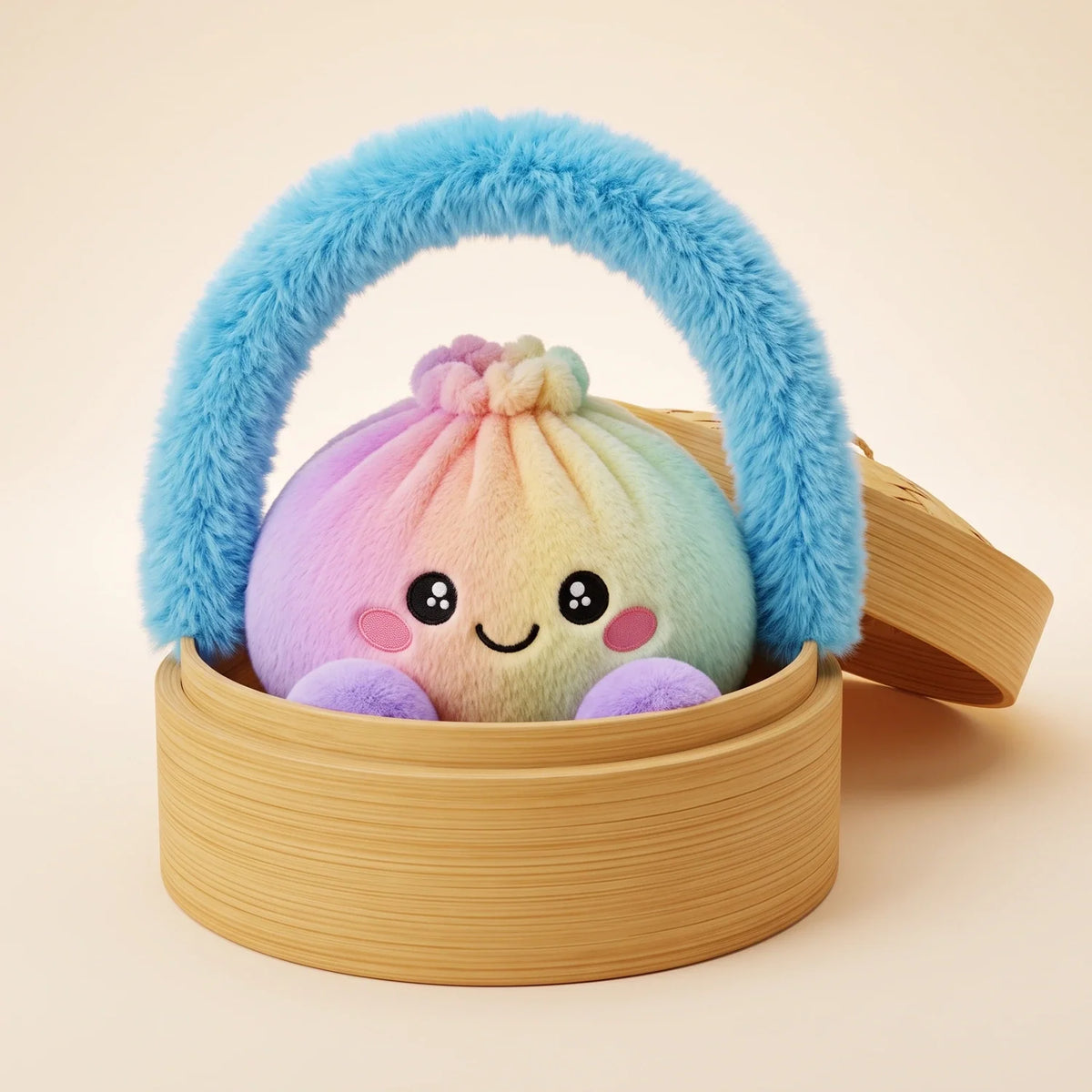 🔥Hot Sale 50% OFF🔥-🌈Cute Plush StuffedDumpling Squishies, BigRainbow Squishes withSteamer🥟🎁