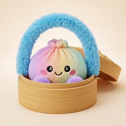🔥Hot Sale 50% OFF🔥-🌈Cute Plush StuffedDumpling Squishies, BigRainbow Squishes withSteamer🥟🎁