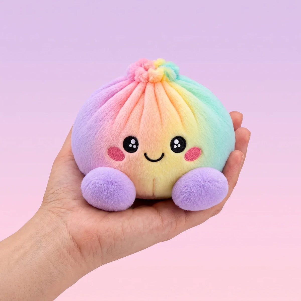 🔥Hot Sale 50% OFF🔥-🌈Cute Plush StuffedDumpling Squishies, BigRainbow Squishes withSteamer🥟🎁
