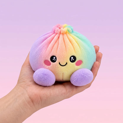 🔥Hot Sale 50% OFF🔥-🌈Cute Plush StuffedDumpling Squishies, BigRainbow Squishes withSteamer🥟🎁