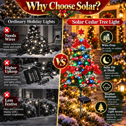 50% OFF 🔥 Solar Cedar Christmas Tree Lights | Festive Outdoor Holiday Decor
