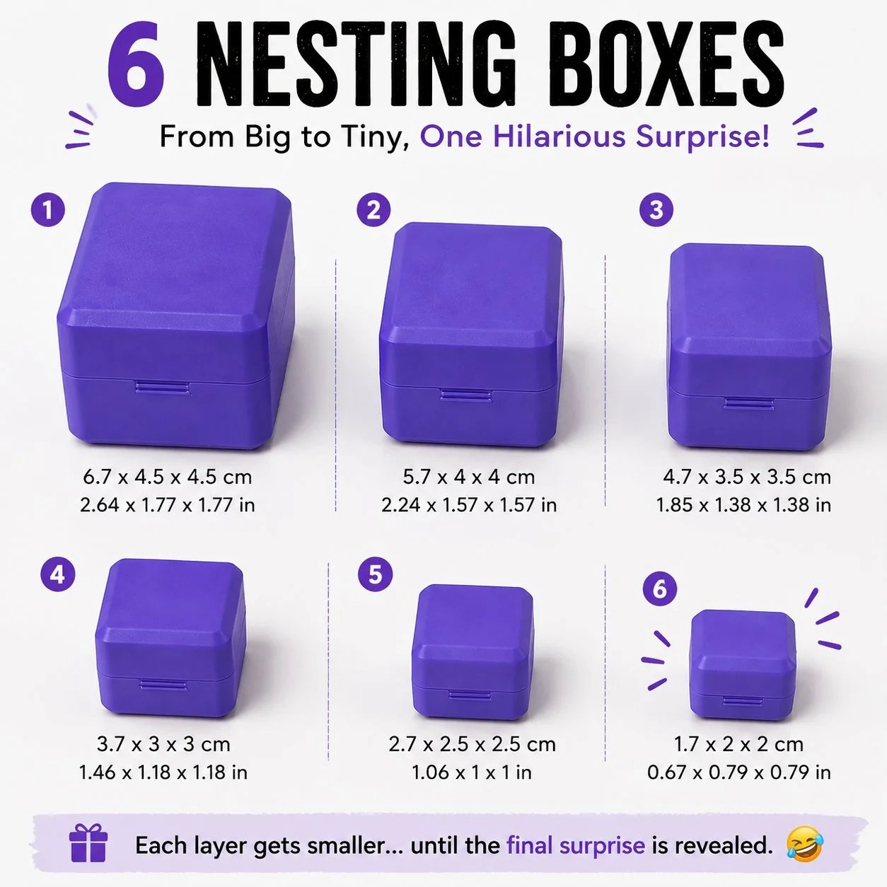 🎁 Multi-Layer Nesting Surprise Gift Box – 6 Layers Of Pure Prank Fun 😂🖕