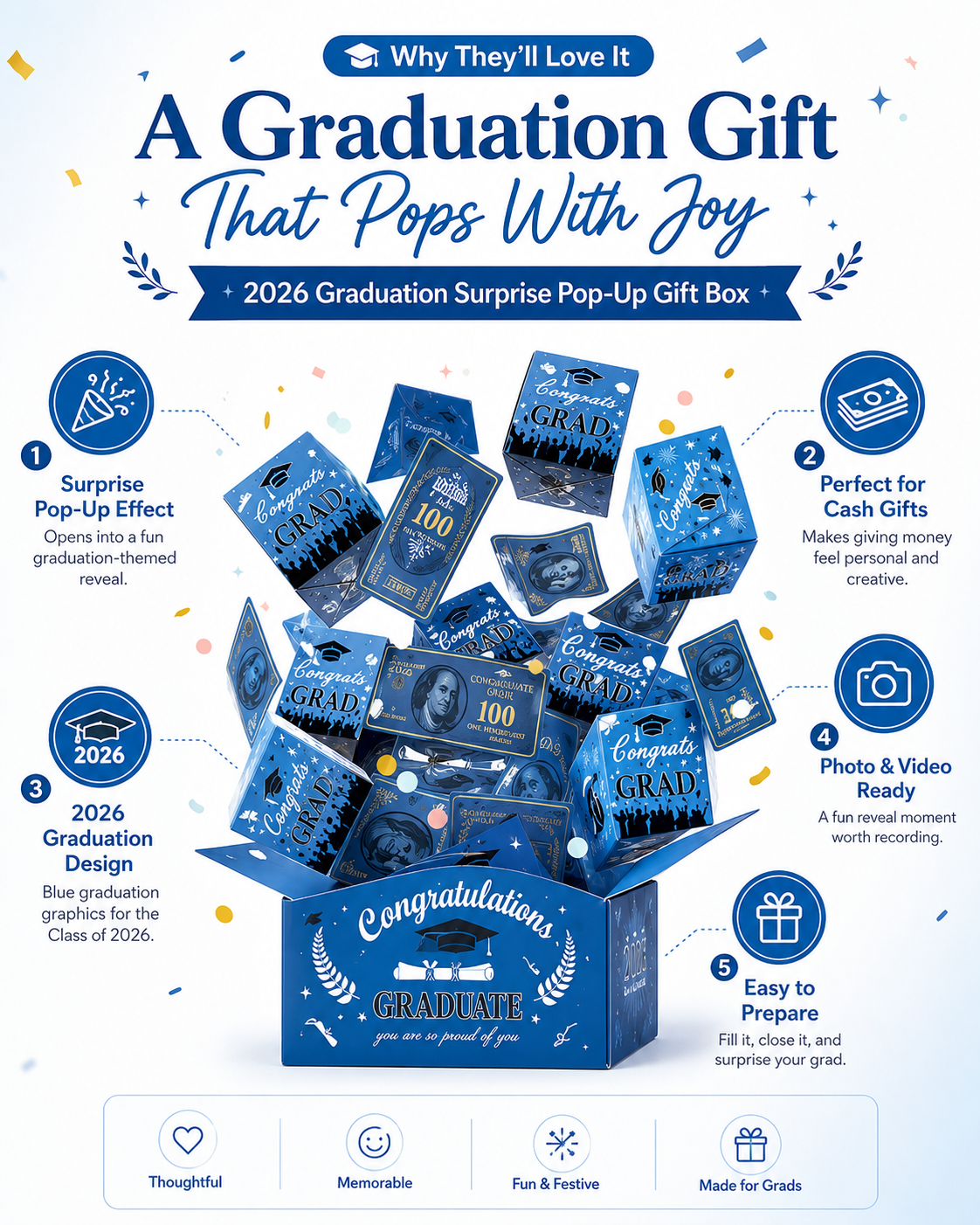 🎁2026 Graduation Surprise Pop-Up Gift Box