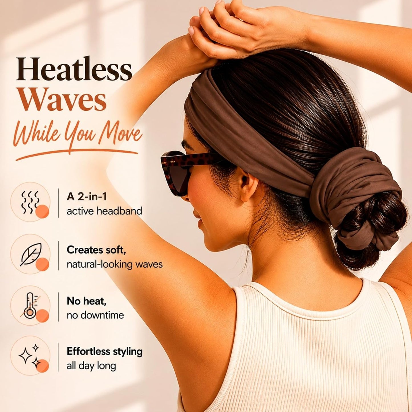 🎖️Heatless Curling Headband Active Wave Styling Wrap
