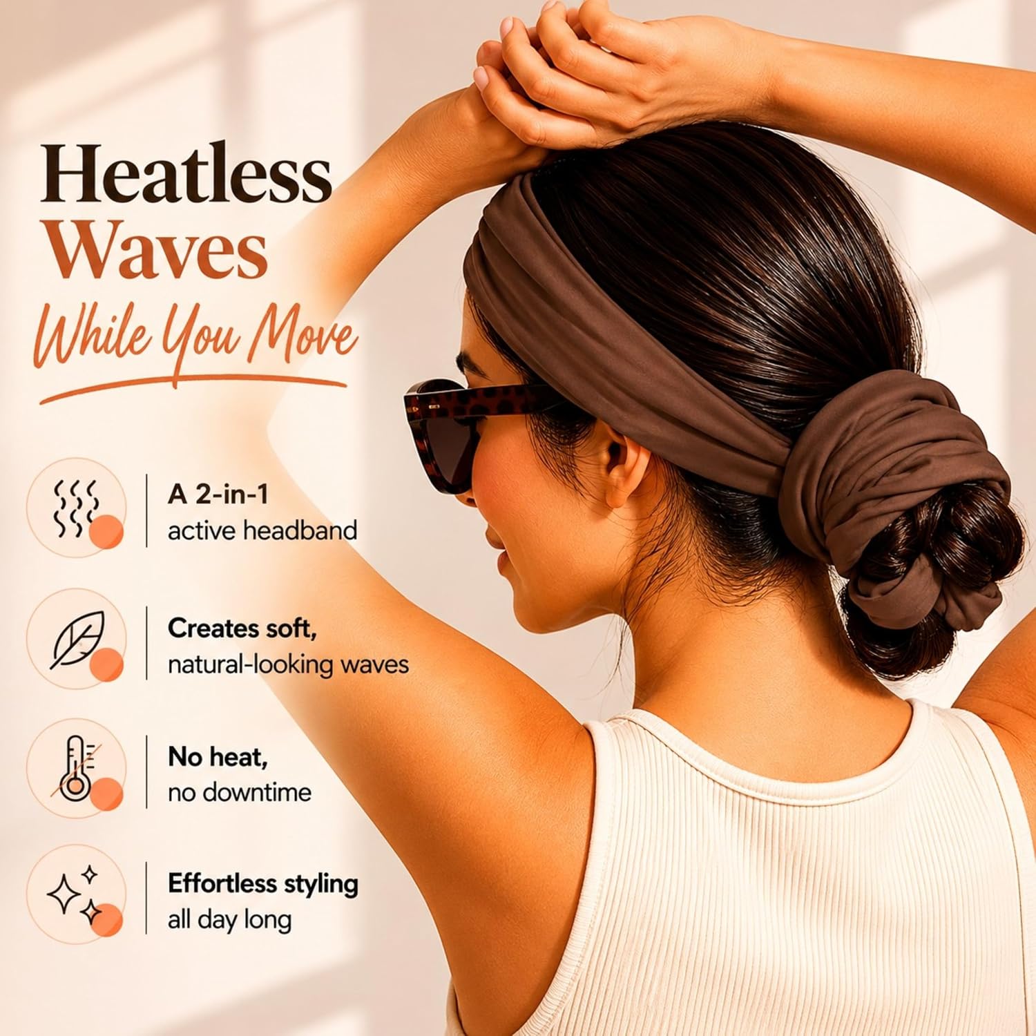 🎖️Heatless Curling Headband Active Wave Styling Wrap