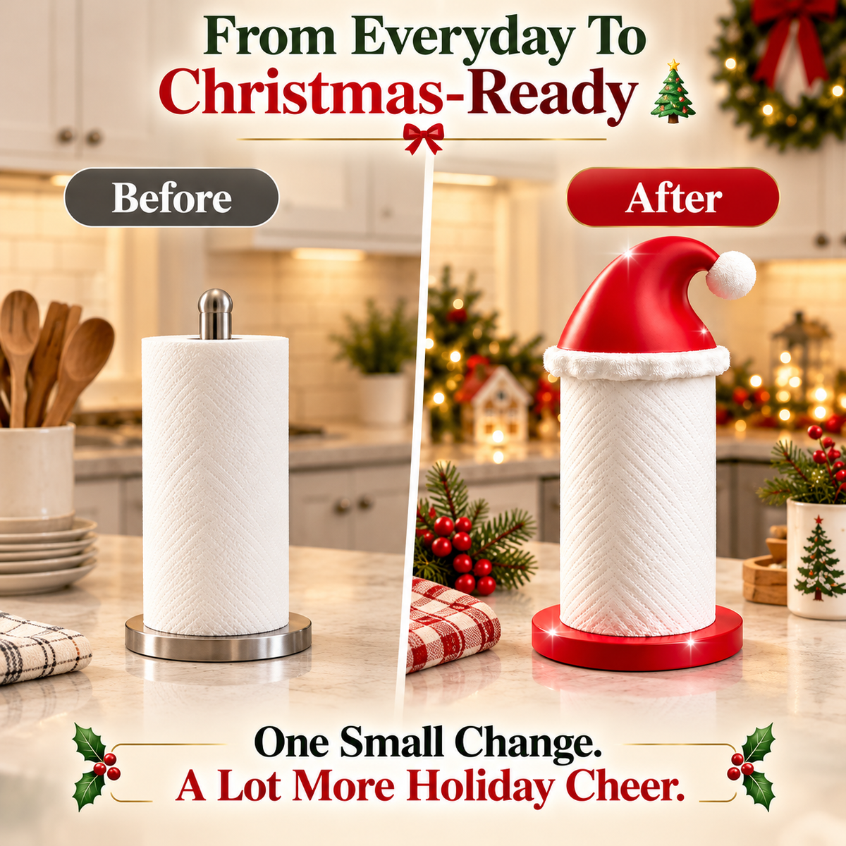 🎄Santa Hat Christmas Paper Towel Holder