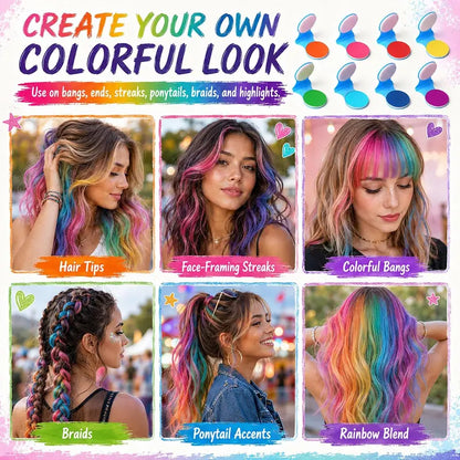 🔥Hot Sale 49% OFF🔥6/12 Bold Vibrant Powder Form Temporary Hair Chalk Dye