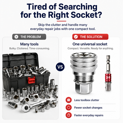 Universal Socket Wrench Tool with 3/8-inch Drill Adapter