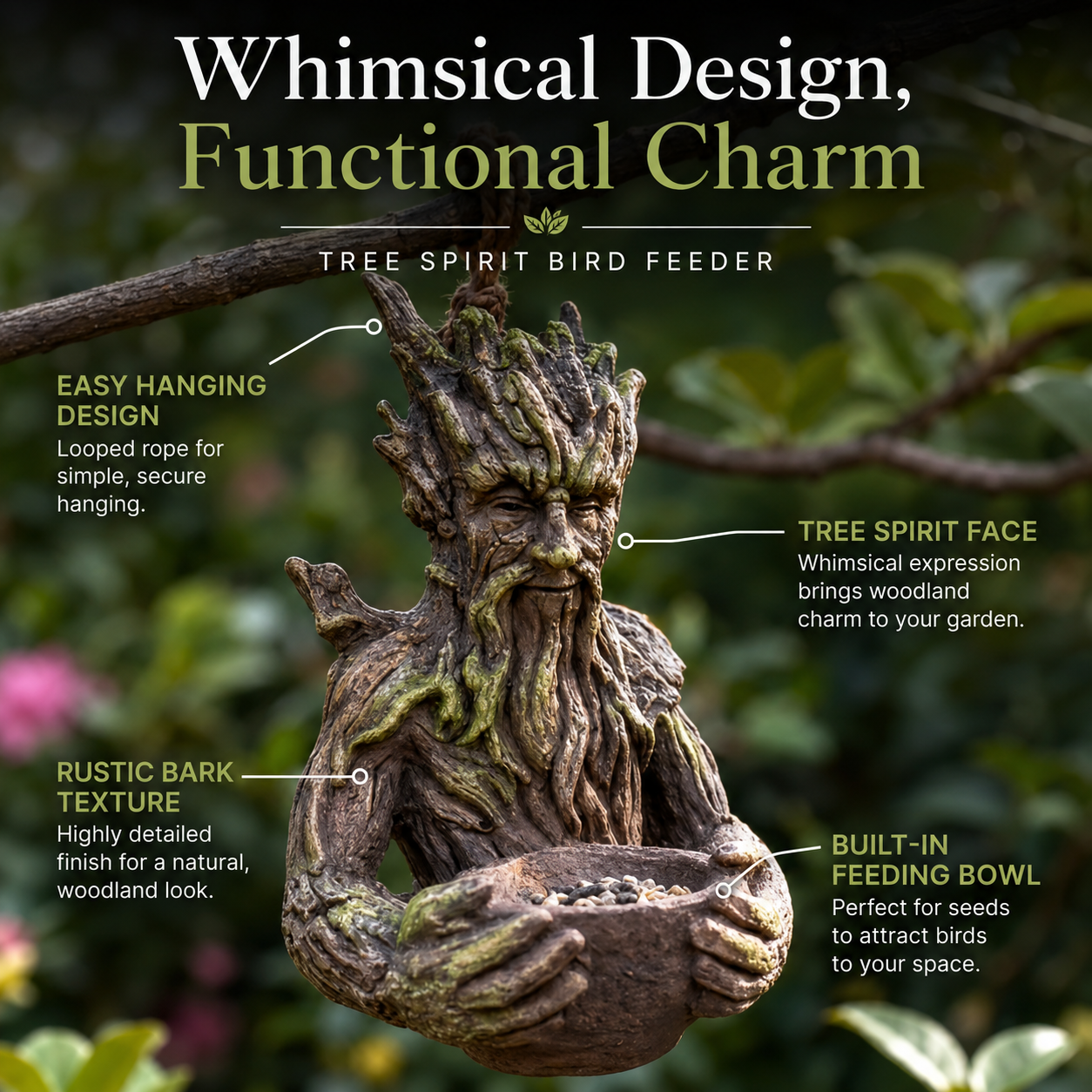 🐦Tree Spirit Bird Feeder – Magical Garden Hanging Decor