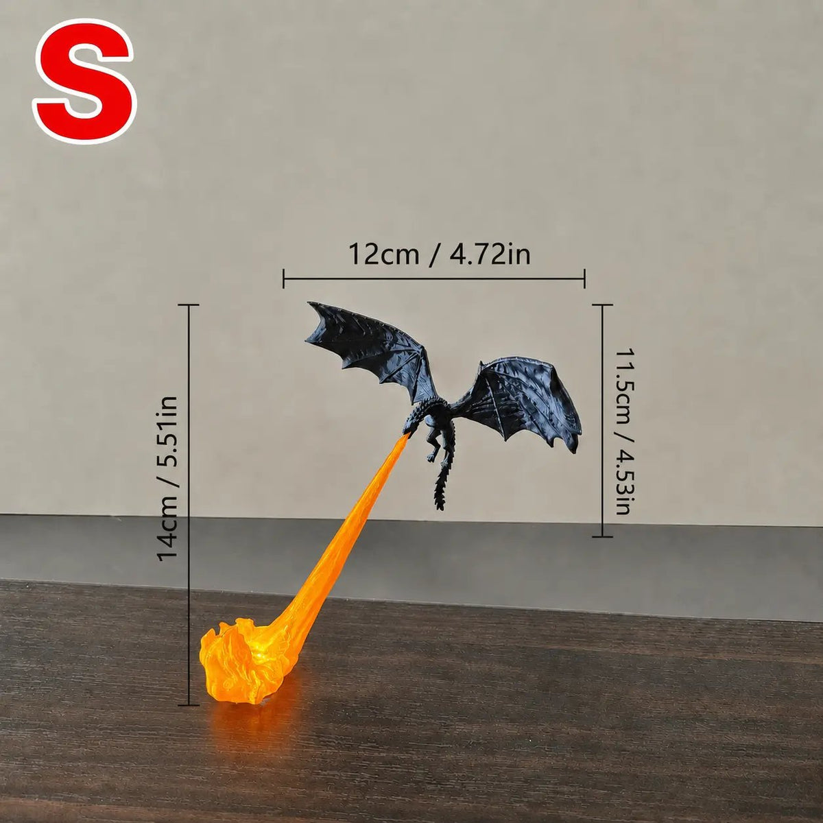 Small Red Flame - Dimensions
