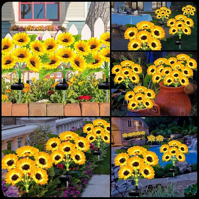 🔥🌻Last Day Sale 50% OFF🌞Solar LED Sunflower Garden Lights-29.6inch/74cm