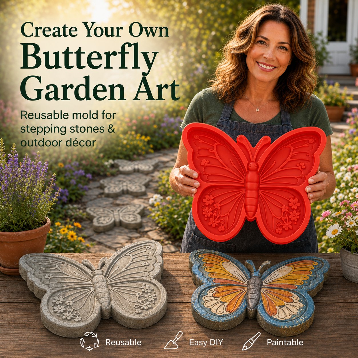 💥 LAST DAY 49% OFF - 🌻 Reusable Garden Art Mold – Make Your Garden Truly One of a Kind