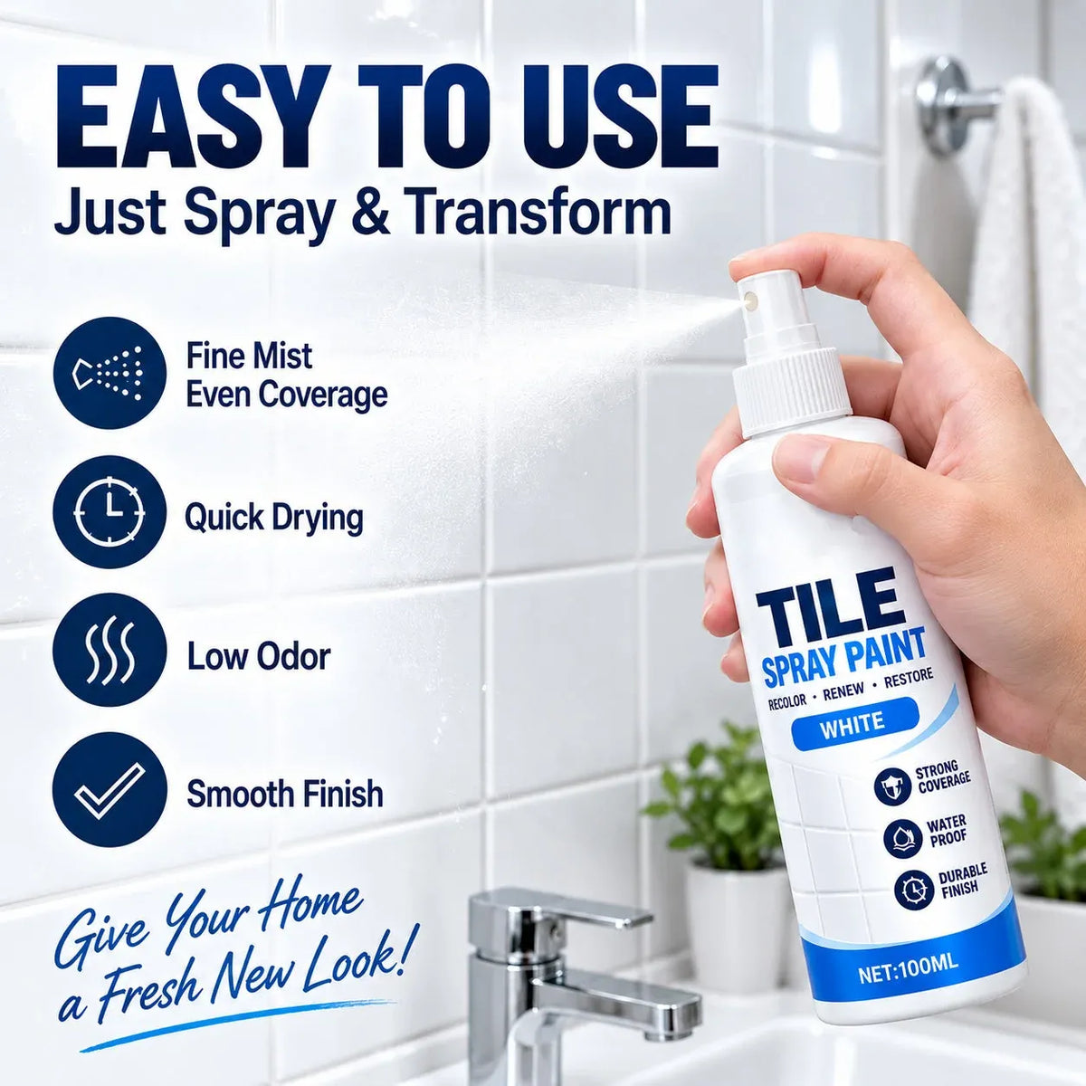 🔥2026 HOT SALE🎨Tile Renewal Spray Paint – Recolor & Refresh - 49% OFF!!!