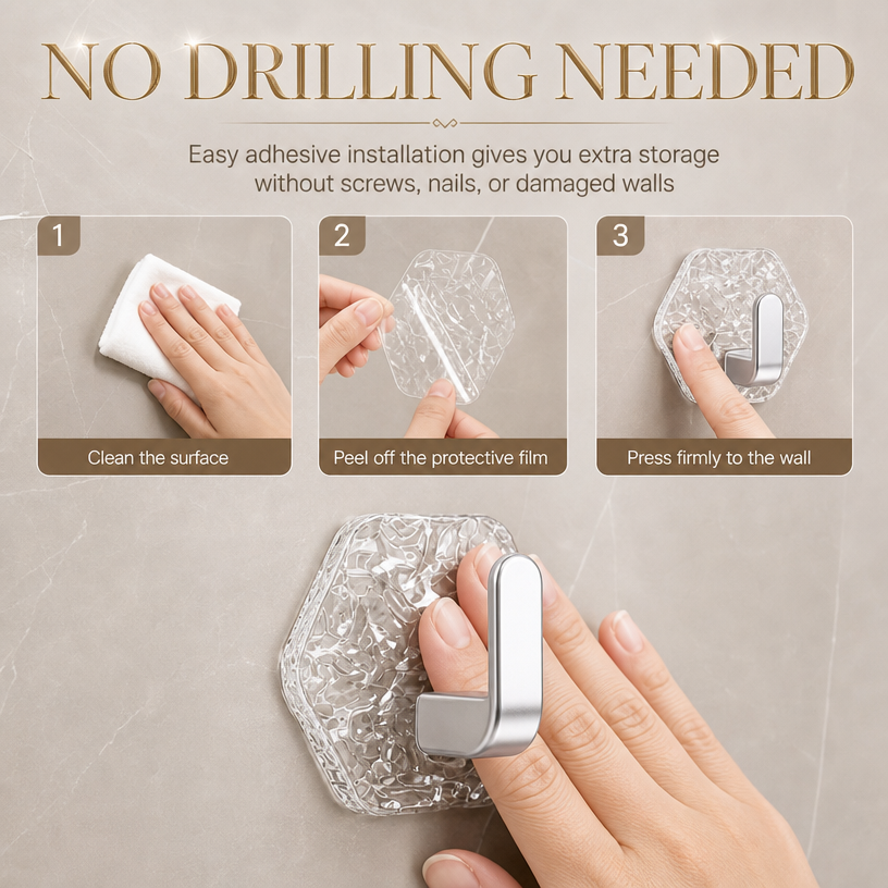 🔥Limited time 50% OFF-Crystal Clear Adhesive Wall Hooks