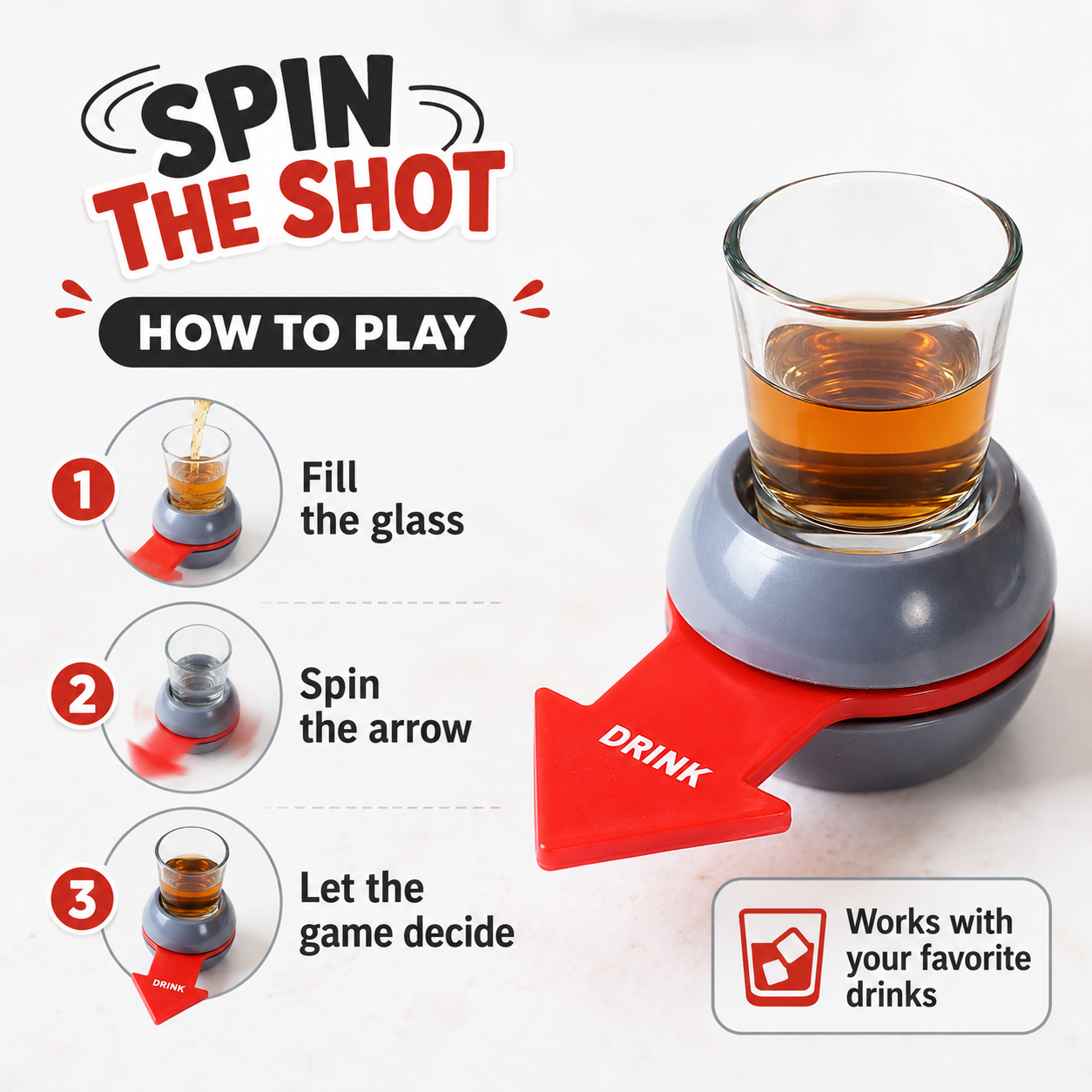 🔥Last Day 49% OFF✨Spin The Shot – Fun Party Drinking Game