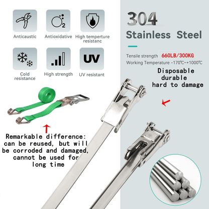 🔥Hot Sale 50% OFF🔥Portable 304 Stainless Steel Zip Tie With Ratchet